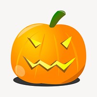 Halloween pumpkin sticker, festive decoration illustration psd. Free public domain CC0 image.