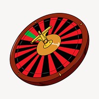 Roulette wheel clipart, entertainment illustration. Free public domain CC0 image.