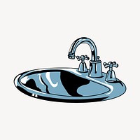 Bathroom sink clipart, furniture illustration vector. Free public domain CC0 image.