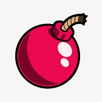 Pink bomb sticker, explosive illustration psd. Free public domain CC0 image.