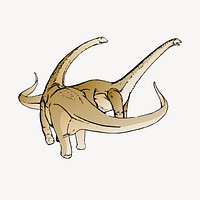 Long-neck dinosaurs clipart, extinct animal illustration. Free public domain CC0 image.