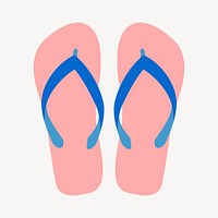 Pink sandals sticker, object illustration psd. Free public domain CC0 image.