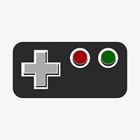 Gamepad sticker, retro illustration psd. Free public domain CC0 image.