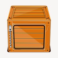 Wooden box clipart, object illustration vector. Free public domain CC0 image.