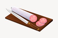 Salami clipart, food illustration vector. Free public domain CC0 image.