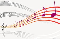 Musical notes background, creative illustration vector. Free public domain CC0 image.