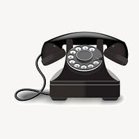 Vintage telephone clipart, stationery illustration vector. Free public domain CC0 image.