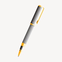 Pen sticker, stationery illustration psd. Free public domain CC0 image.