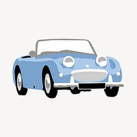 Blue classic car clipart, vehicle illustration vector. Free public domain CC0 image.