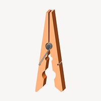 Clothes peg clipart, object illustration vector. Free public domain CC0 image.