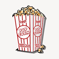 Popcorn clipart, food illustration vector. Free public domain CC0 image.