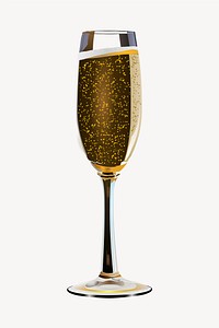 Champagne glass clipart, beverage illustration. Free public domain CC0 image.