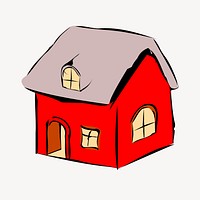 House cartoon clipart, real estate illustration vector. Free public domain CC0 image.