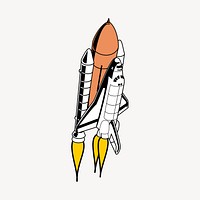 Space rocket clipart, vehicle illustration vector. Free public domain CC0 image.