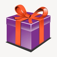 Gift box clipart, object illustration vector. Free public domain CC0 image.