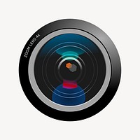 Camera lens clipart, illustration vector. Free public domain CC0 image.