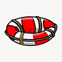 Lifesaver buoy clipart, illustration vector. Free public domain CC0 image.