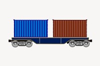 Cargo train clipart, vehicle illustration vector. Free public domain CC0 image