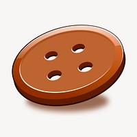 Brown button clipart, illustration vector. Free public domain CC0 image.