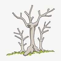 Leafless tree clipart, botanical illustration vector. Free public domain CC0 image