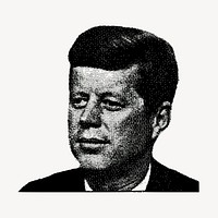 John F. Kennedy portrait clipart, US president illustration vector. Free public domain CC0 image