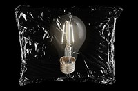 Light bulb in plastic bag, ideas, electricity, energy creative concept art