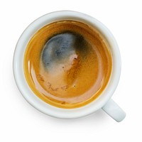 Black coffee sticker, hot beverage image psd
