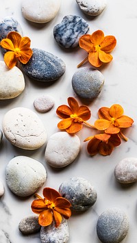 Flower mobile wallpaper background, Flower rock healthy aroma balance tranquility