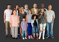 Diversity of People Generations Set Together Studio Isolated