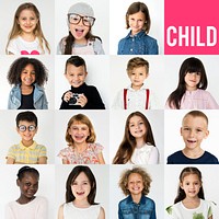 Set of portraits of kids