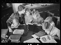 [Untitled photo, possibly related to: Westmoreland Homesteads, Mount Pleasant, Westmoreland County, Pennsylvania. Home schooling]. Sourced from the Library of Congress.