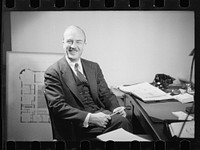 Walter G. Thomas, Washington, D.C., Principal Architect of Milwaukee project, Suburban Resettlement Division. Sourced from the Library of Congress.