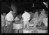 Marketplace in the French quarters of New Orleans, market for Resettlement Administration's rehabilitation clients. Sourced from the Library of Congress.