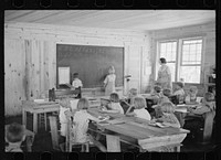 [Untitled photo, possibly related to: School scene at Cumberland Mountain Farms (Skyline Farms) near Scottsboro, Alabama]. Sourced from the Library of Congress.