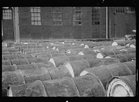[Untitled photo, possibly related to: Barrels of tar, Greenbelt, Maryland]. Sourced from the Library of Congress.