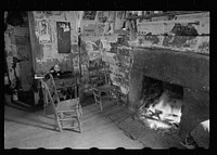 Interior of mountain farmhouse, Appalachian Mountains near Marshall, North Carolina. Sourced from the Library of Congress.