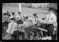 Band at the annual fair, Morrisville, Vermont. Sourced from the Library of Congress.