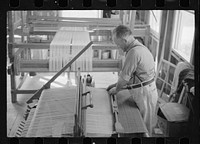 Weaving at the Tygart Valley Homesteads, West Virginia. Sourced from the Library of Congress.