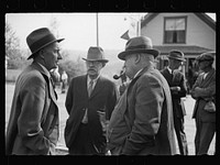 [Untitled photo, possibly related to: Fair at Albany, Vermont. The old timers take to the steps of the general store]. Sourced from the Library of Congress.