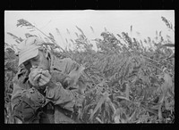 Coffey County, Kansas. Lighting a cigarette. Sourced from the Library of Congress.