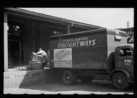 [Untitled photo, possibly related to: Trucks at terminal warehouse, Minneapolis, Minnesota]. Sourced from the Library of Congress.