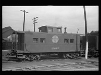 Caboose in railroad yards. Elkins, West Virginia. Sourced from the Library of Congress.