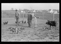 [Untitled photo, possibly related to: Farm manager talking with farmer at Granger Homesteads, Iowa]. Sourced from the Library of Congress.