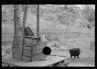 [Untitled photo, possibly related to: Well on submarginal hillside farm, Ozark Mountains, Arkansas]. Sourced from the Library of Congress.
