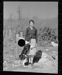 [Untitled photo, possibly related to: Virgie Corbin, Blue Ridge Mountain Girl. This girl who is about sixteen has the mentality of a child of seven. She has never advanced beyond the second grade. Shenandoah National Park, Virginia]. Sourced from the Library of Congress.