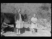 Two of the Nicholson children and their only cow, Shenandoah National Park, Virginia. Sourced from the Library of Congress.