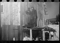 [Untitled photo, possibly related to: Rehabilitation client and wife, Coos County, New Hampshire]. Sourced from the Library of Congress.