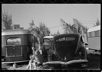 Scene in an auto trailer camp near Dania, Florida, where 200 cars are encamped. This is one of Florida's higher class trailer camps, the rates being $5.00 weekly including electricity. Sourced from the Library of Congress.