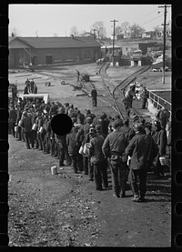 [Untitled photo, possibly related to: Miners changing shift, Birmingham, Alabama]. Sourced from the Library of Congress.