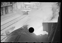 [Untitled photo, possibly related to: Pouring a test mold while blast furnace is being tapped, Pittsburgh, Pennsylvania]. Sourced from the Library of Congress.